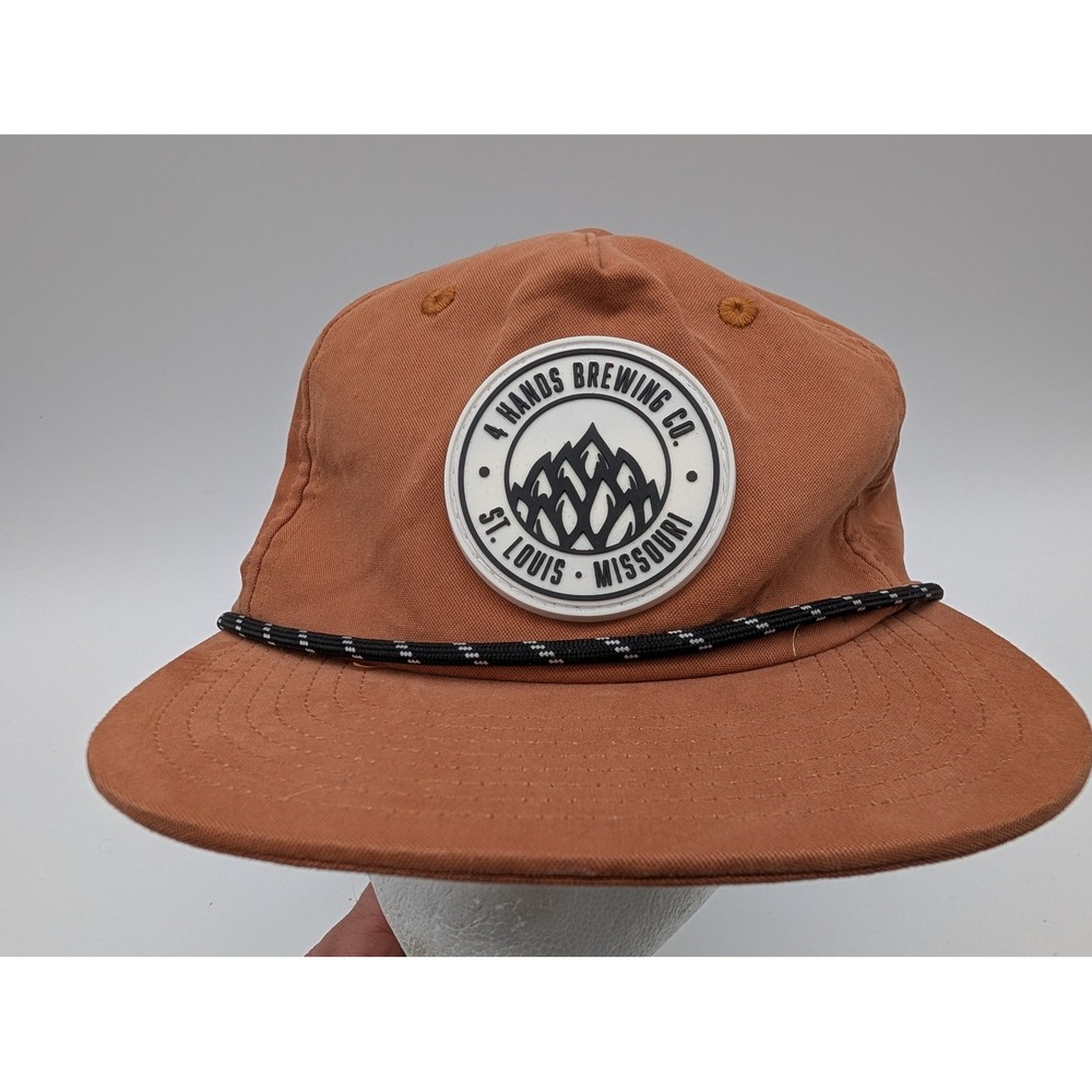 4 Hands Brewing Co St Louis Missouri Snapback Hat Rust Orange Emblem Style 4600